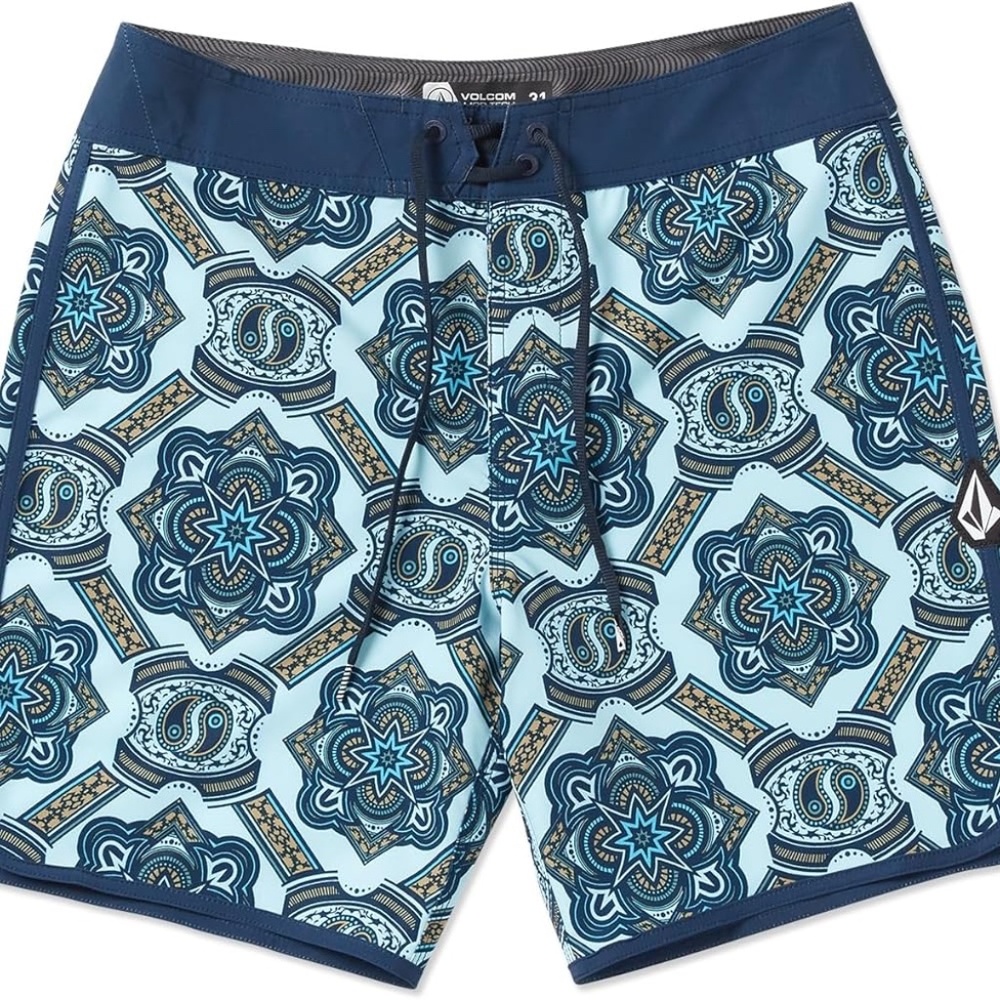 NEW Volcom Men's Mod Magic Scallop Boardshort Trunks Misty Blue - size 32 - Picture 3 of 7